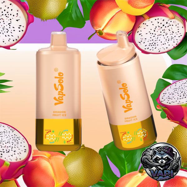 VapSolo Triple 60000 - Broskyňový ľad & Dračí ovocný ľad & Mixfruit 5%