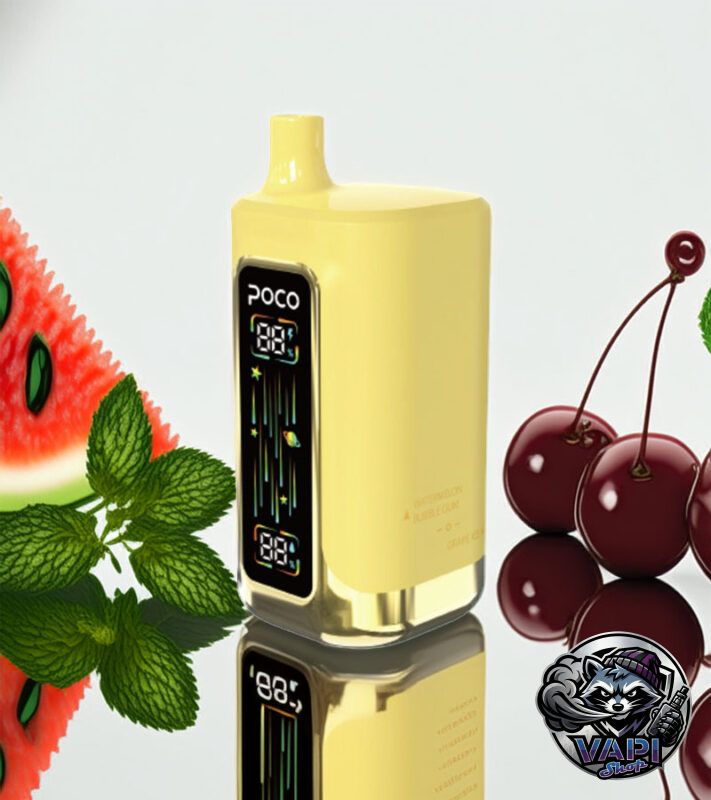 Poco FR 80000 – Cherry Peach Lemon & Cool Mint & Watermelon Bubble Gum & Grape Ice 5%