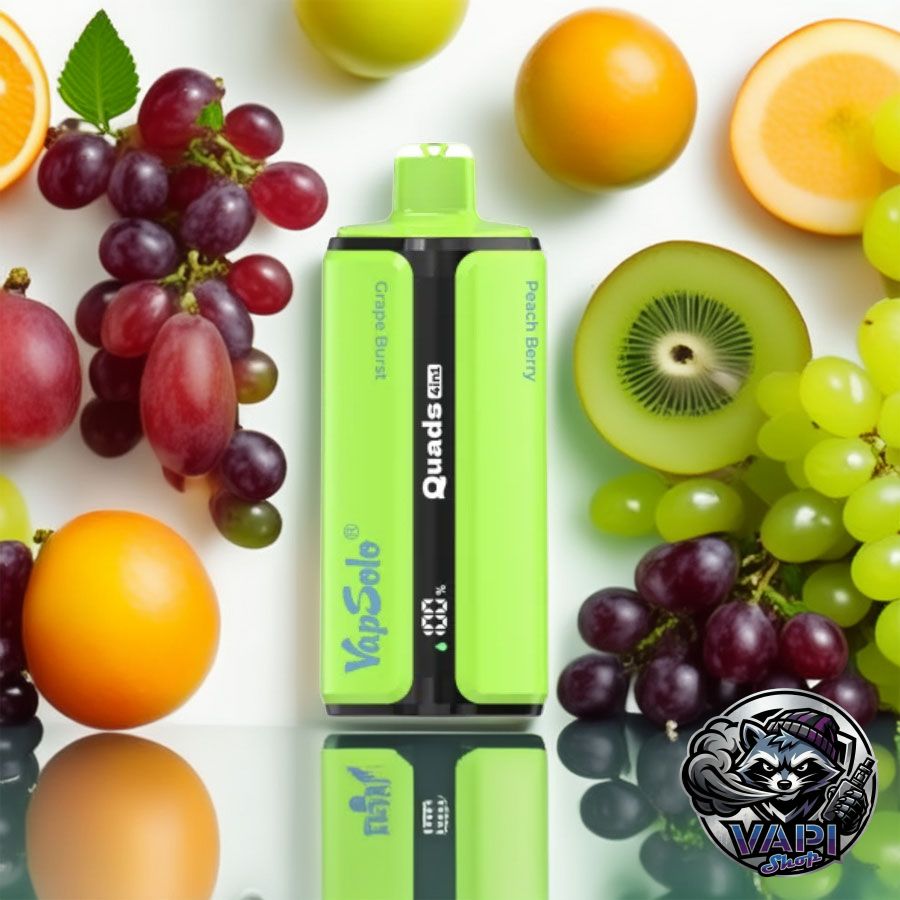 Vapsolo-Quads-80000-GrapeBurst&LycheeIce&Peach Berry&KiwiPassionfruitGuava Vapsolo-Quads-80000-GrapeBurstLycheeIcePeach-BerryKiwiPassionfruitGuava