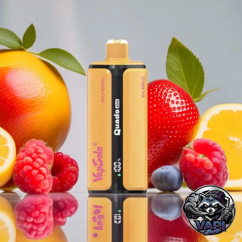Vapsolo-Quads-80000-VanillaColaLemonPeachStrawberryRaspberryCherryIceGrape-Ice